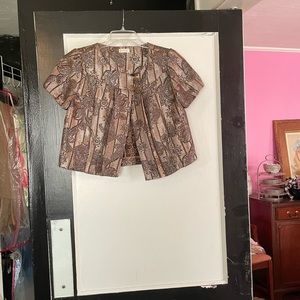 Vintage Maddie M brown brocade jacket with buttons